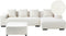 LUNGO - Hoekbank met ottomaan - Wit - Linkerzijde - Bouclé