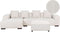 LUNGO - Hoekbank met ottomaan - Wit - Rechtszijdig - Corduroy