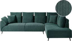 LUNNER - Hoekbank - Groen - Linkszijdig - Corduroy