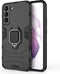 Lunso - Armor backcover hoes met ringhouder - Geschikt voor Samsung Galaxy S22 Plus / S22+ - Zwart