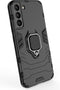 Lunso - Armor backcover hoes met ringhouder - Geschikt voor Samsung Galaxy S22 Plus / S22+ - Zwart