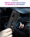 Lunso - Armor backcover hoes met ringhouder - Geschikt voor Samsung Galaxy S21 FE - Zwart