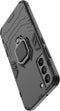 Lunso - Armor backcover hoes met ringhouder - Geschikt voor Samsung Galaxy S22 Plus / S22+ - Zwart