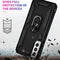 Lunso - Armor backcover hoes met ringhouder - Geschikt voor Samsung Galaxy S22 - Zwart