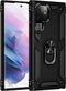 Lunso - Armor backcover hoes met ringhouder - Geschikt voor Samsung Galaxy S22 Ultra - Zwart