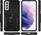 Lunso - Armor backcover hoes met ringhouder - Geschikt voor Samsung Galaxy S22 - Zwart