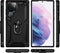 Lunso - Armor backcover hoes met ringhouder - Geschikt voor Samsung Galaxy S22 Ultra - Zwart