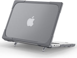 Lunso - Armor cover hoes met pootjes - Geschikt voor MacBook Pro 14 inch (2021-2013) - Grijs