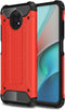 Lunso - Armor Guard backcover hoes - Geschikt voor Xiaomi Redmi Note 9 - Rood