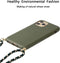 Lunso - Backcover hoes met koord - Geschikt voor iPhone 13 Pro - Army Groen