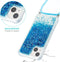 Lunso - Backcover hoes met koord - Geschikt voor iPhone 14+ / 14 Plus - Glitter Blauw