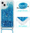 Lunso - Backcover hoes met koord - Geschikt voor iPhone 14+ / 14 Plus - Glitter Blauw