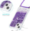 Lunso - Backcover hoes met koord - Geschikt voor iPhone 14 - Glitter Paars