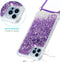 Lunso - Backcover hoes met koord - Geschikt voor iPhone 14 Pro - Glitter Paars
