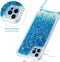 Lunso - Backcover hoes met koord - Geschikt voor iPhone 14 Pro - Glitter Blauw