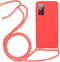 Lunso - Backcover hoes met koord - Geschikt voor Samsung Galaxy S20 FE - Rood