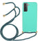 Lunso - Backcover hoes met koord - Geschikt voor Samsung Galaxy S21 Plus / S21+- Cyaan