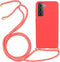Lunso - Backcover hoes met koord - Geschikt voor Samsung Galaxy S21 - Rood