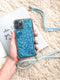 Lunso - Backcover hoes met koord - Geschikt voor Samsung Galaxy S21 Plus / S21+ - Glitter Blauw