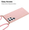 Lunso - Backcover hoes met koord - Geschikt voor Samsung Galaxy S22 Ultra - Roze