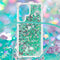 Lunso - Backcover hoes met koord - Geschikt voor Samsung Galaxy S22 Ultra - Glitter Groen