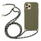 Lunso - Backcover hoes met koord - iPhone 13 Mini - Army Groen