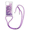 Lunso - Backcover hoes met koord - iPhone 13 Mini - Glitter Paars