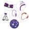Lunso - Backcover hoes met koord - iPhone 13 Mini - Glitter Paars
