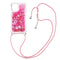 Lunso - Backcover hoes met koord - iPhone 13 Mini - Glitter Roze