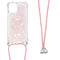 Lunso - Backcover hoes met koord - iPhone 13 Pro Max - Glitter Rose Zilver