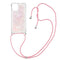 Lunso - Backcover hoes met koord - iPhone 13 Pro Max - Glitter Rose Zilver