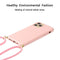 Lunso - Backcover hoes met koord - iPhone 13 - Roze