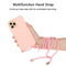Lunso - Backcover hoes met koord - iPhone 13 - Roze