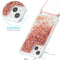 Lunso - Backcover hoes met koord - iPhone 14 Plus - Glitter Rose Goud