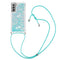 Lunso - Backcover hoes met koord - Samsung Galaxy S21 FE - Glitter Lichtblauw