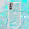 Lunso - Backcover hoes met koord - Samsung Galaxy S21 FE - Glitter Lichtblauw