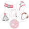 Lunso - Backcover hoes met koord - Samsung Galaxy S21 FE - Glitter Rose Zilver