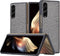 Lunso - Canvas cover hoes - Geschikt voor Samsung Galaxy Z Fold3 - Grijs