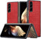 Lunso - Canvas cover hoes - Geschikt voor Samsung Galaxy Z Fold3 - Rood