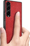 Lunso - Canvas cover hoes - Geschikt voor Samsung Galaxy Z Fold3 - Rood