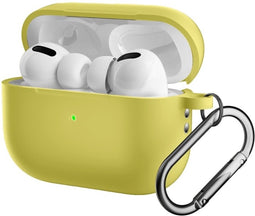 Lunso - Geschikt voor AirPods Pro 2 - Softcase hoes - Geel