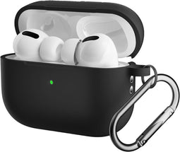 Lunso - Geschikt voor AirPods Pro 2 - Softcase hoes - Zwart