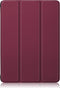 Lunso - Geschikt voor iPad 10 (2022) - Tri-Fold Bookcase hoes - Bordeaux Rood