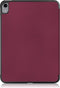 Lunso - Geschikt voor iPad 10 (2022) - Tri-Fold Bookcase hoes - Bordeaux Rood