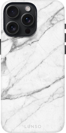 Lunso Geschikt voor iPhone 15 Pro Max Back cover hoesje magnetisch - Marble Vana
