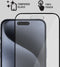 Lunso - Geschikt voor iPhone 15 Pro Max - Gehard Beschermglas - Full Cover Screen protector - Black Edge