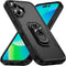 Lunso Geschikt voor iPhone 16 hoesje - Armor backcover met ringhouder - Zwart