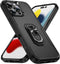 Lunso Geschikt voor iPhone 16 Pro Max hoesje - Armor backcover met ringhouder - Zwart