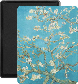 Lunso - Geschikt voor Kobo Aura edition 1 (6 inch) - Vegan saffiano leren sleepcover hoes - Van Gogh Amandelbloesem