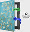 Lunso - Geschikt voor Kobo Aura edition 1 (6 inch) - Vegan saffiano leren sleepcover hoes - Van Gogh Amandelbloesem